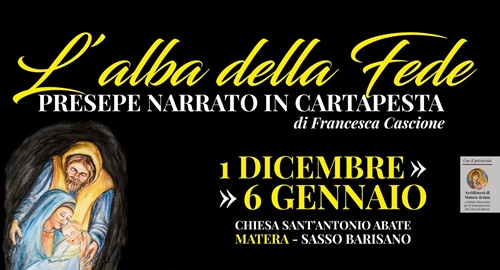 presepe narrato in cartapesta sassi di matera