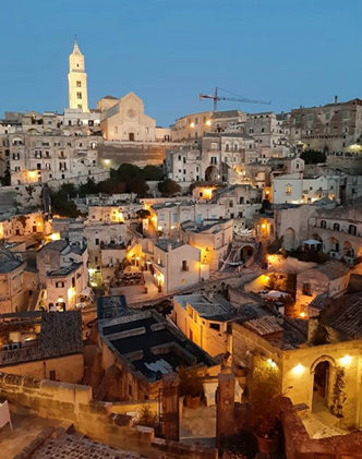 matera al tramonto