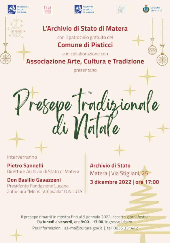 mostra presepe archivio di stato matera