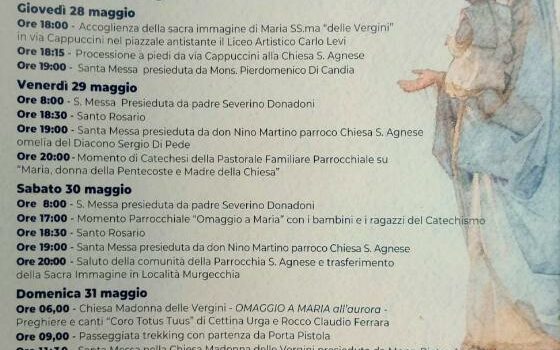 programma festa madonna delle vergini Matera 2026