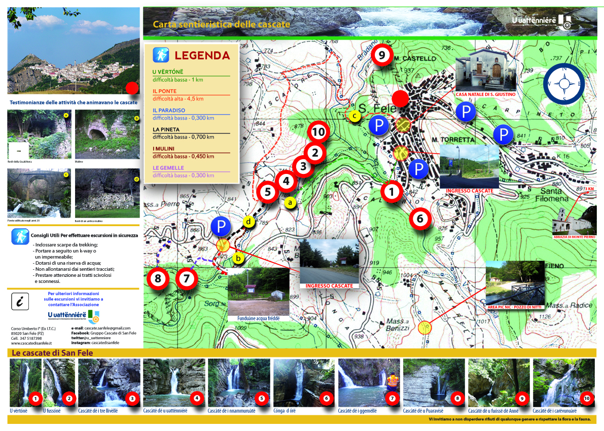 mappa cascate di san fele